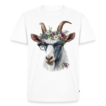 Chèvre fraîche - T-shirt Premium bio Homme - blanc - Devant - Nico (187cm)