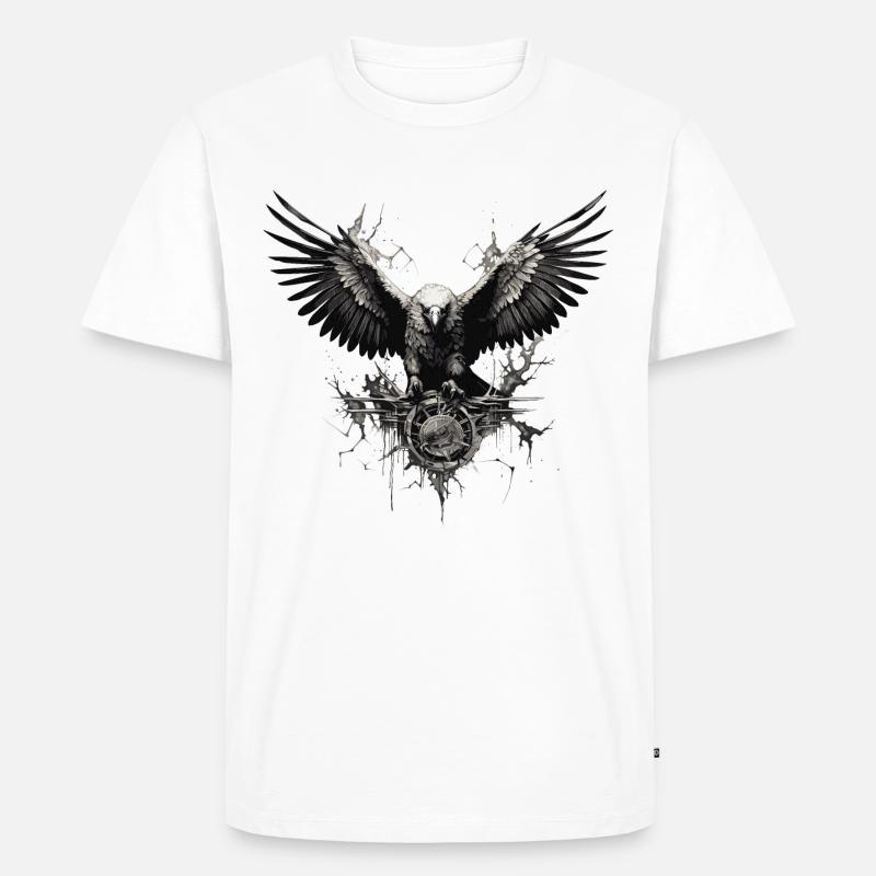 Eagle front - Männer Premium Bio T-Shirt - Weiß