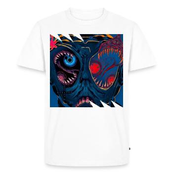 monstre #109 Hallu - T-shirt Premium bio Homme - blanc - Devant - Nico (187cm)