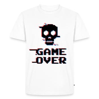 Game Over - Men's Premium Organic T-Shirt - white - Front - Nico (187cm)