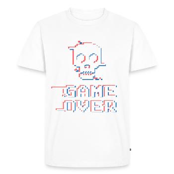 Game Over - Men's Premium Organic T-Shirt - white - Front - Nico (187cm)