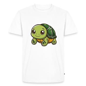Cute turtle with big eyes - Men's Premium Organic T-Shirt - white - Front - Nico (187cm)