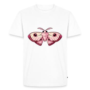 Adorable Pink Kawaii Moth - Men's Premium Organic T-Shirt - white - Front - Nico (187cm)