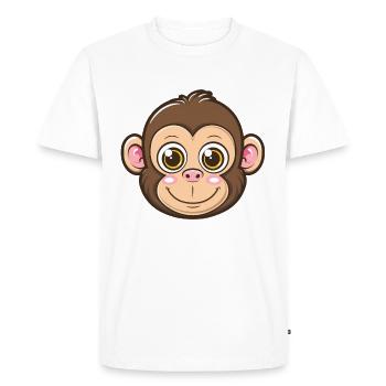 Cute Monkey Big Eyes Smile - Men's Premium Organic T-Shirt - white - Front - Nico (187cm)