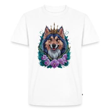 Norwegian Elkhound in Cartoon Design - Men's Premium Organic T-Shirt - white - Front - Nico (187cm)