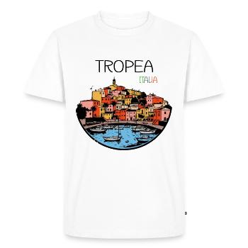 Tropea, Calabre, Italie - T-shirt Premium bio Homme - blanc - Devant - Nico (187cm)