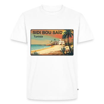 Sidi Bou Said - Men's Premium Organic T-Shirt - white - Front - Nico (187cm)