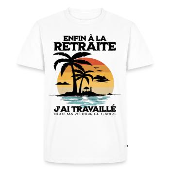 Enfin la retraite humour retraité cadeau drôle - T-shirt Premium bio Homme - blanc - Devant - Nico (187cm)