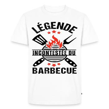 Légende du barbecue humour bbq cadeau grilleur - T-shirt Premium bio Homme - blanc - Devant - Nico (187cm)
