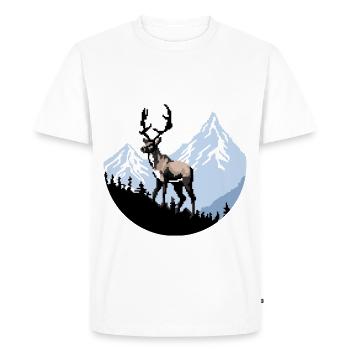 Oktoberbrps Volksfest Retro Gaming Hirsch à Alpen - T-shirt Premium bio Homme - blanc - Devant - Nico (187cm)