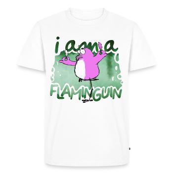 I am a Flaminguin - Men's Premium Organic T-Shirt - white - Front - Nico (187cm)