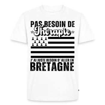 Pas Besoin De Thérapie Aller En Bretagne - T-shirt Premium bio Homme - blanc - Devant - Nico (187cm)