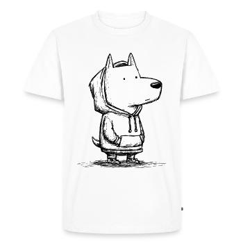 Croquis de dessin animé de chien kawaii - Mignon et drôle - T-shirt Premium bio Homme - blanc - Devant - Nico (187cm)