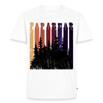 Cool Retro Vintage Papa Bear Père T Shirt - T-shirt Premium bio Homme - blanc - Devant - Nico (187cm)