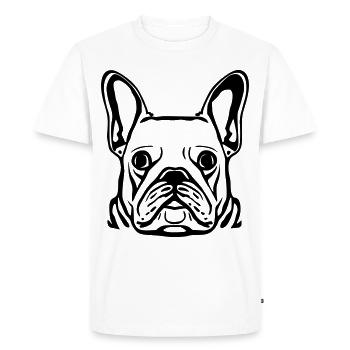 Doggue français à tête de chien - T-shirt Premium bio Homme - blanc - Devant - Nico (187cm)