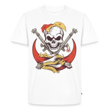 Dragon Pirate Flag - T-shirt Premium bio Homme - blanc - Devant - Nico (187cm)