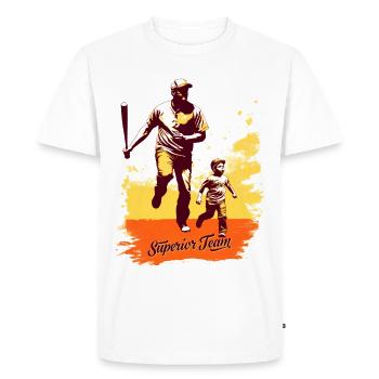 Baseball Father's Day Mother's Day Gift Idea - Men's Premium Organic T-Shirt - white - Front - Nico (187cm)