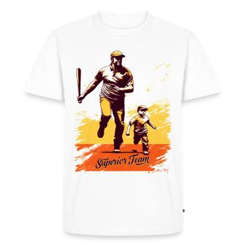Baseball Father's Day Mother's Day Gift Idea - Men's Premium Organic T-Shirt - white - Front - Nico (187cm)