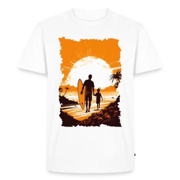 Père et fils surfeur cadeau surfeur - T-shirt Premium bio Homme - blanc - Devant - Nico (187cm)