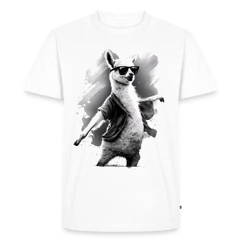 Llama Alpaca Animal Gift Idea - Men's Premium Organic T-Shirt - white - Front - Nico (187cm)