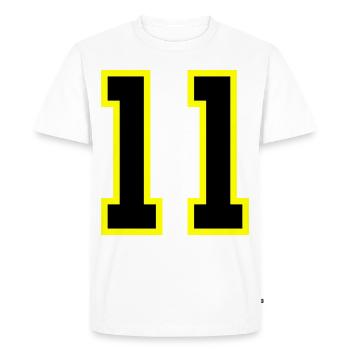 Maillot à 11 numéros - T-shirt Premium bio Homme - blanc - Devant - Nico (187cm)