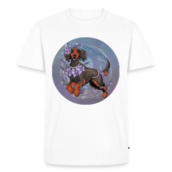 Cute Irish Setter Dog with Flowers - Men's Premium Organic T-Shirt - white - Front - Nico (187cm)