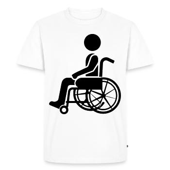 Man in wheelchair accessibility - Men's Premium Organic T-Shirt - white - Front - Nico (187cm)
