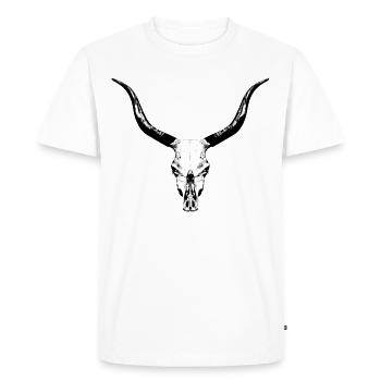 Cattle skull / bone skull of a bull - Men's Premium Organic T-Shirt - white - Front - Nico (187cm)