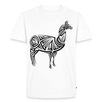 Tatouage tribal d’alpaga - T-shirt Premium bio Homme - blanc - Devant - Nico (187cm)