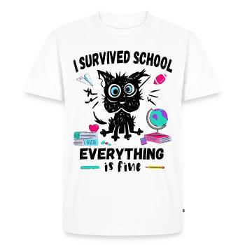 Last day of school, I survived School - Men's Premium Organic T-Shirt - white - Front - Nico (187cm)