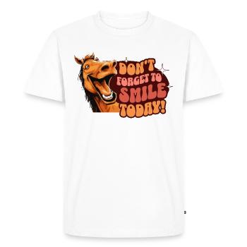 Laugh Optimistic Fun Happiness Think Positive - Men's Premium Organic T-Shirt - white - Front - Nico (187cm)