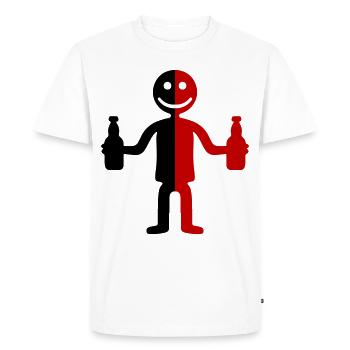 Stick Figure Bière - T-shirt Premium bio Homme - blanc - Devant - Nico (187cm)