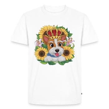 Cute cartoon design with Norfolk Terrier - Men's Premium Organic T-Shirt - white - Front - Nico (187cm)