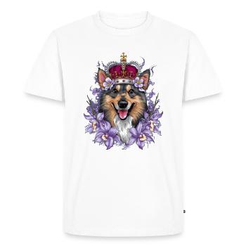 Norwegian Elkhound in Cartoon Design - Men's Premium Organic T-Shirt - white - Front - Nico (187cm)
