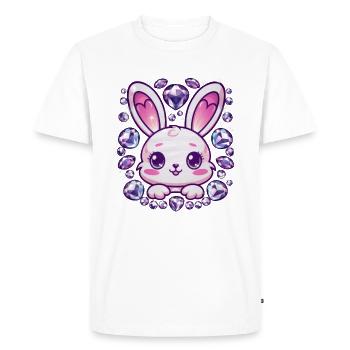 Lapin Kawaii dans le style dessin animé - T-shirt Premium bio Homme - blanc - Devant - Nico (187cm)