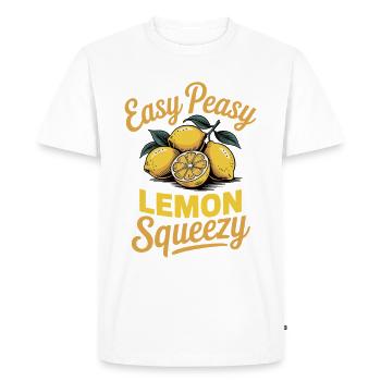Easy Peasy Lemon Squeezy – Thème d’été frais - T-shirt Premium bio Homme - blanc - Devant - Nico (187cm)