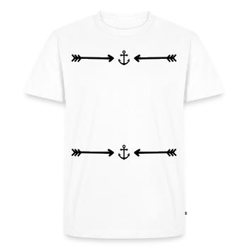 Anchor - Frame - Pattern - Men's Premium Organic T-Shirt - white - Front - Nico (187cm)