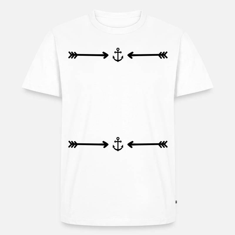 Anker - Rahmen - Muster - Männer Premium Bio T-Shirt - Weiß