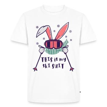C’est ma combinaison de ski Ski Ski - T-shirt Premium bio Homme - blanc - Devant - Nico (187cm)