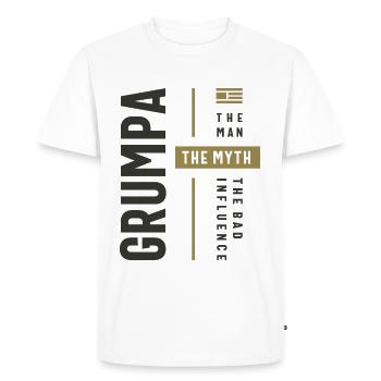 Grumpa Man Myth The Bad Influence - Dad Grandpa - Men's Premium Organic T-Shirt - white - Front - Nico (187cm)