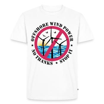 Offshore Wind Power No Thanks - Men's Premium Organic T-Shirt - white - Front - Nico (187cm)
