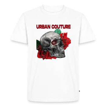 Urban couture skull rose - Men's Premium Organic T-Shirt - white - Front - Nico (187cm)