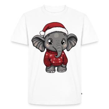Elephant Christmas Comic - Men's Premium Organic T-Shirt - white - Front - Nico (187cm)