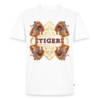 Tiger Predator Nature Wilderness Gold Ornament Art - Men's Premium Organic T-Shirt - white - Front - Nico (187cm)