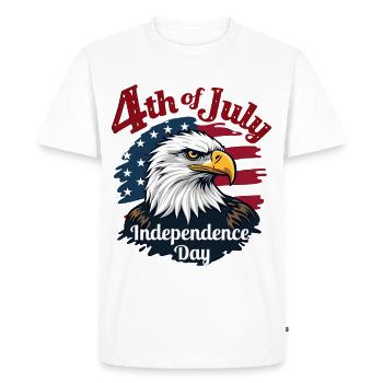 Amérique USA Eagle 4 juillet Jour de l’indépendance - T-shirt Premium bio Homme - blanc - Devant - Nico (187cm)
