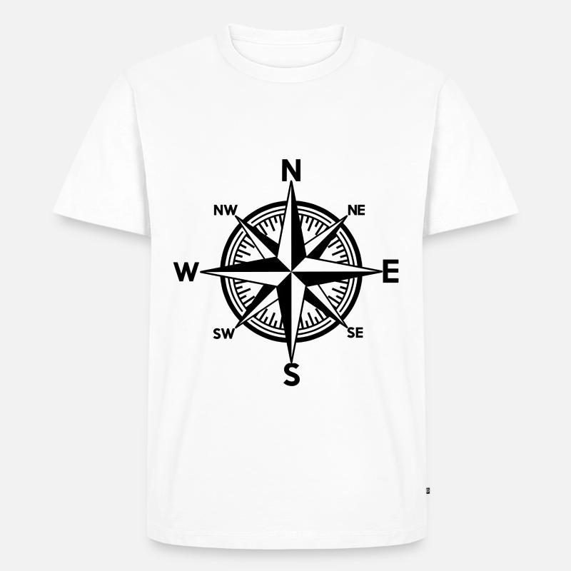 Nautic Windrose - Männer Premium Bio T-Shirt - Weiß