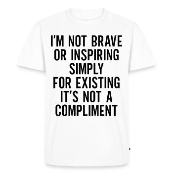 Contre le capacitisme ! Contre l’hostilité envers les handicapés - T-shirt Premium bio Homme - blanc - Devant - Nico (187cm)