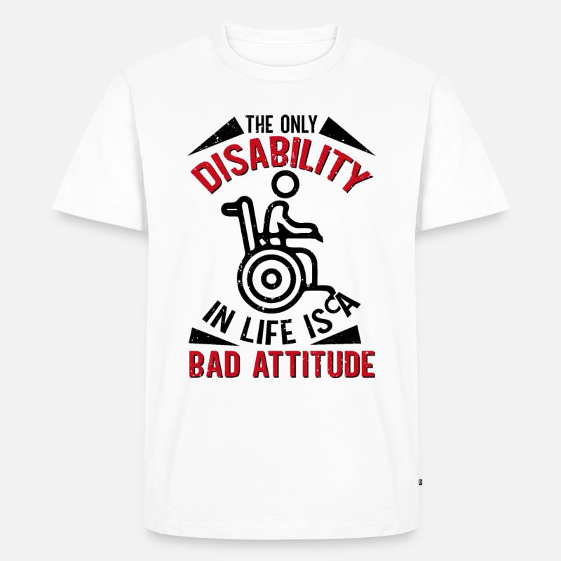 Rollstuhl Rollstuhlfahrer Beinamputation - Männer Premium Bio T-Shirt - Weiß