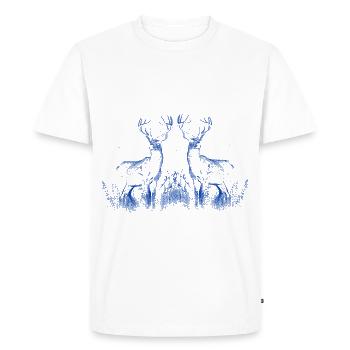 Cerf animaux sauvages cerf cerf élaphe wapiti chevreuil nature - T-shirt Premium bio Homme - blanc - Devant - Nico (187cm)
