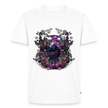 Retro Vintage Deer Deer 80's Woodland Animals - Men's Premium Organic T-Shirt - white - Front - Nico (187cm)